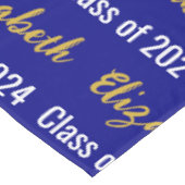 Klasse van 2024 en Graduate's Naam Marine Wit Goud Tafelkleed (Gekanteld)