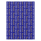 Klasse van 2024 en Graduate's Naam Marine Wit Goud Tafelkleed (Voorkant)