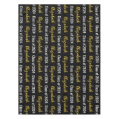 Klasse van 2024 en Graduate's Naam Zwart Wit Goud Tafelkleed (Voorkant)