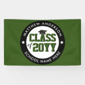 Klasse van 2024 Forest Green Graduation Party Spandoek (Horizontaal)