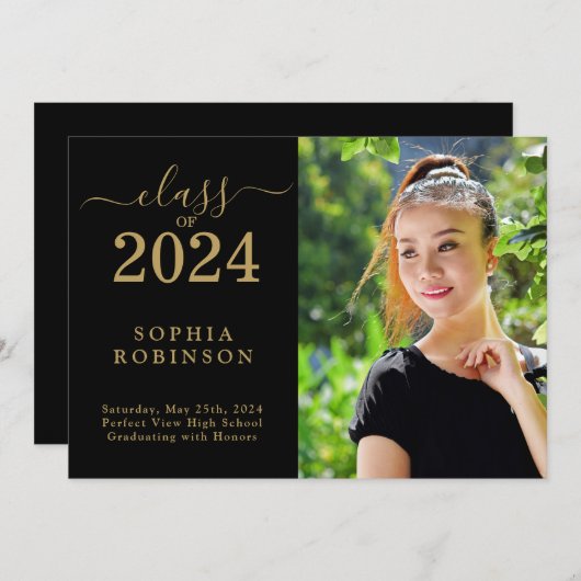 Klasse van 2024 Foto Afstuderen Aankondiging (Voorkant / Achterkant)