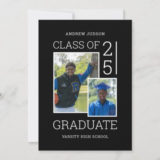 Klasse van 2024 Foto Bio Zwart & Wit Open Huis Kaart (Voorkant)