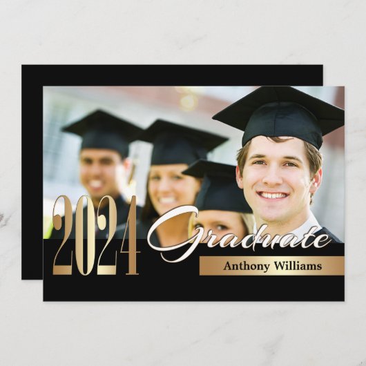 Klasse van 2024 | Foto Graduation Party Kaart (Voorkant / Achterkant)