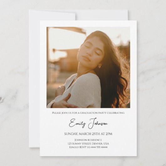 Klasse van 2024 Fotoafstudeerfeest Kaart (Achterkant)