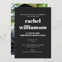 Klasse van 2024 Fotoafstudeerfeest Zwart Wit Kaart