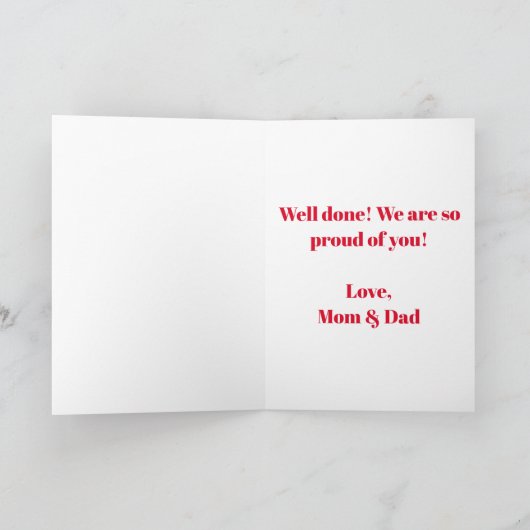 Klasse van 2024 - Gefeliciteerd Afstuderen - Rood Kaart (Binnen)