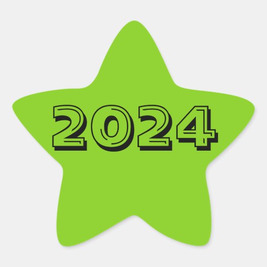 Klasse van 2024 Gele Green Star-Sticker van Janz Ster Sticker (Voorkant)