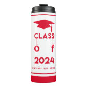 Klasse van 2024 - Gepersonaliseerde Rode Afstudere Thermosbeker (Voorkant)
