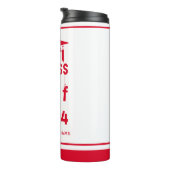 Klasse van 2024 - Gepersonaliseerde Rode Afstudere Thermosbeker (Geroteerd rechts)