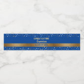 Klasse van 2024 Gold Blue Afstuderen gepersonalise Waterfles Etiket (Enkel label)