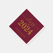Klasse van 2024 Gold Maroon Graduation Party Servet (Hoek)
