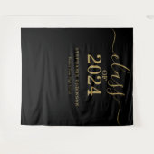 Klasse van 2024 Gold Script Afstuderen Backdrop Pr Wandkleed (Voorkant (horizontaal))