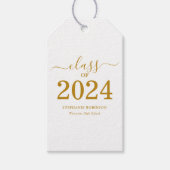 Klasse van 2024 Gold Script Afstuderen Cadeaulabel (Voorkant)