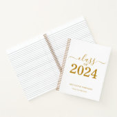 Klasse van 2024 Gold Script Afstuderen Gast Notitieboek (Binnen)