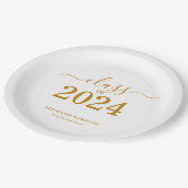 Klasse van 2024 Gold Script Afstuderen Papieren Bordje (Gekanteld)