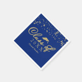 Klasse van 2024 Gold Script Graduation Party Blauw Servet (Hoek)