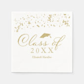 Klasse van 2024 Gold Script Graduation Party Wit Servet (Voorkant)