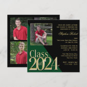 Klasse van 2024 Goud Afstudeerder Groen met Foto Kaart (Voorkant / Achterkant)