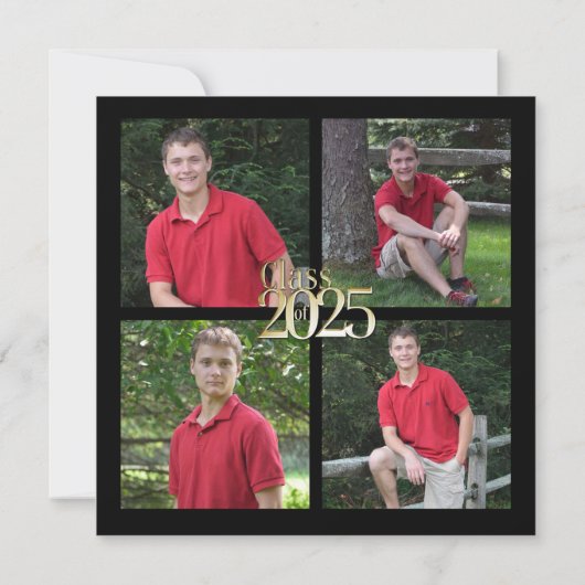 Klasse van 2024 Goud Afstudeerder Rood en Zwart me Kaart (Achterkant)