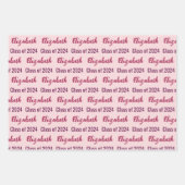 Klasse van 2024 Graduate's Naam Bord Roze Inpakpapier Vel (Voorkant 3)