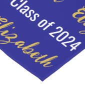 Klasse van 2024 Graduate's Naam Marine Blauw Wit G Korte Tafelloper (Hoek)