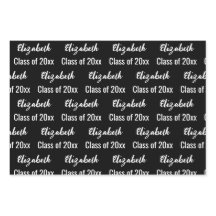 Klasse van 2024 Graduate's Naam Zwart-wit