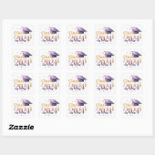 Klasse van 2024 Graduation Cap Envelope Seal Vierkante Sticker (Vel)