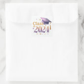 Klasse van 2024 Graduation Cap Envelope Seal Vierkante Sticker (Tas)