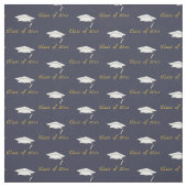 Klasse van 2024 Graduation Caps Pattern Donkerblau Stof (Swatch)