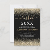 Klasse van 2024 Graduation Party Goud Zwart Kaart (Voorkant)