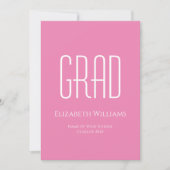 Klasse van 2024 Graduation Party Minimalist Roze Kaart (Voorkant)
