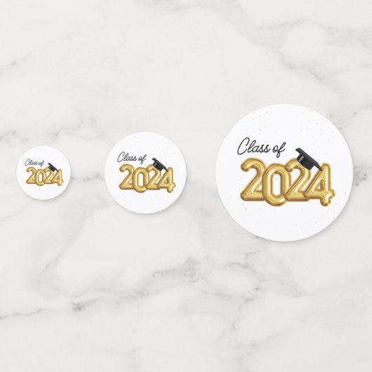 Klasse van 2024 Graduation Party Table Confetti (Achterkanten)