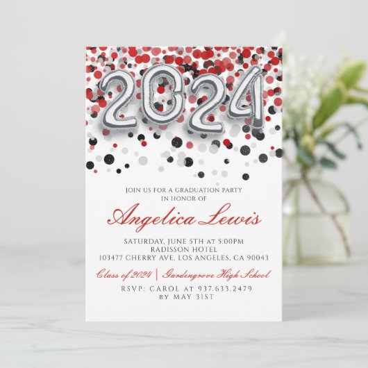 Klasse van 2024 Graduation Party Uitnodiging (Staand voorkant)