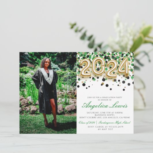 Klasse van 2024 Graduation Party Uitnodiging (Staand voorkant)