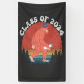 Klasse van 2024 Grappig Afstuderen Bigfoot Retro G Spandoek (Verticaal)