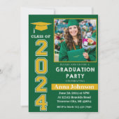 Klasse van 2024 Groen Geel Afstuderen Invitatio Kaart (Voorkant)