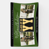 Klasse van 2024 Groen Zwart & Goud Afstuderen Foto Spandoek (Verticaal)