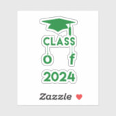 Klasse van 2024 - Groene Afstuderen Sticker (Vel)