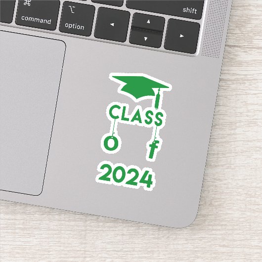 Klasse van 2024 - Groene Afstuderen Sticker (Detail)