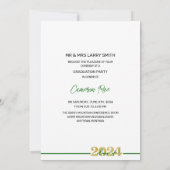 Klasse van 2024 Groene & Gouden Afstudeerfeest Kaart (Achterkant)