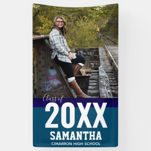 Klasse van 2024 Grote Fotoafstudeerfeest Spandoek (Verticaal)