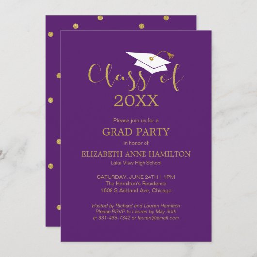 Klasse van 2024 High School Afstudeerder Party Uit Aankondiging (Voorkant / Achterkant)