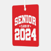 Klasse van 2024 High School Afstuderen Senior 2024 Metalen Ornament (Voorkant links)