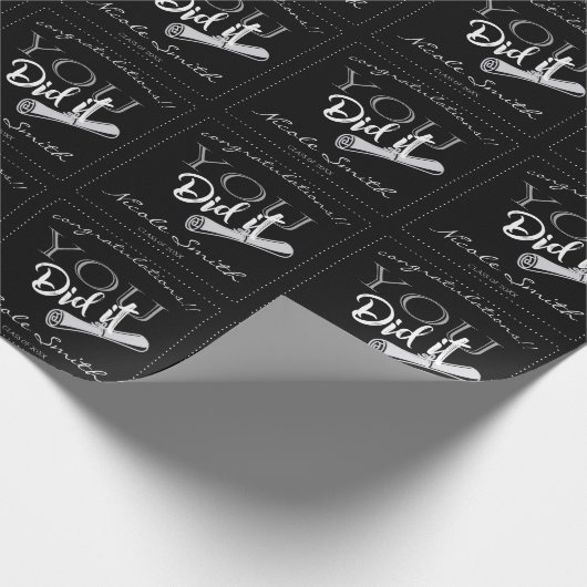 Klasse van 2024 je deed het zwart wit Afstuderen Cadeaupapier (Hoek)