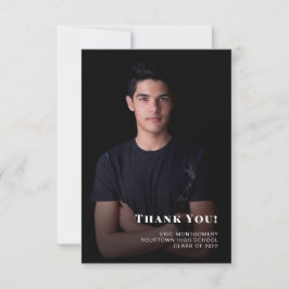 Klasse van 2024 Jongen Afstuderen Dank u Foto Bedankkaart