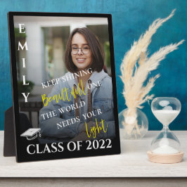 Klasse van 2024 Keep Shining Quote Photo Afstudere Fotoplaat