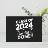 Klasse van 2024 Klaar Afstuderen Grappig Afstudere Kaart (Staand voorkant)