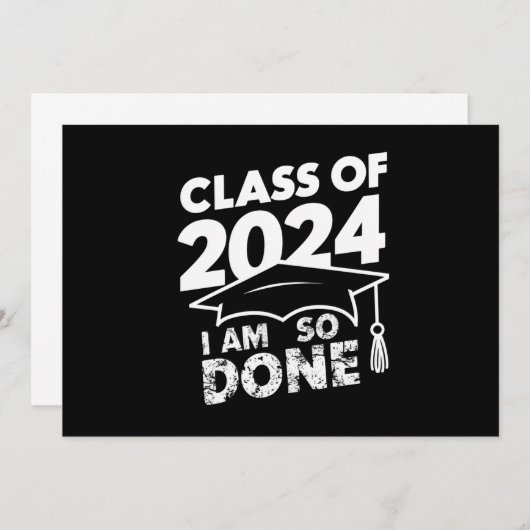 Klasse van 2024 Klaar Afstuderen Grappig Afstudere Kaart (Voorkant / Achterkant)