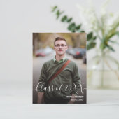 Klasse van 2024 Mannelijk Afstuderen Fotonaam Aankondigingskaart (Staand voorkant)