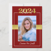 Klasse van 2024 Maroon & Gold Graduation Party Kaart (Voorkant)